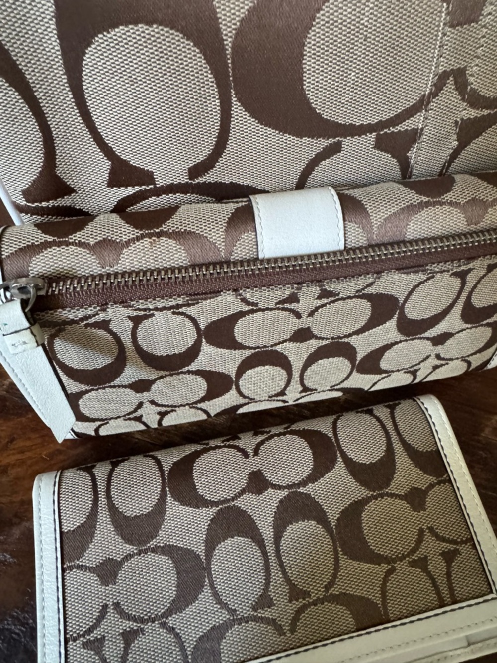 Coach Signature Tote & Wallet Set (Brown/Khaki) – Matching Bundle - Picture 8 of 16